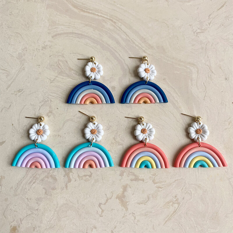 Retro Rainbow – Polymer Clay Jewelry